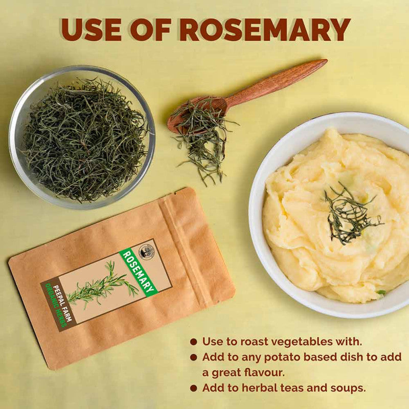 Organic Rosemary, Farm Grown, Shade Dried (25 g)