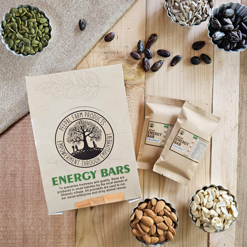 Vegan Coconut Energy / Granola Bar (50 g), Pack of 12, Sweetened Using Dates
