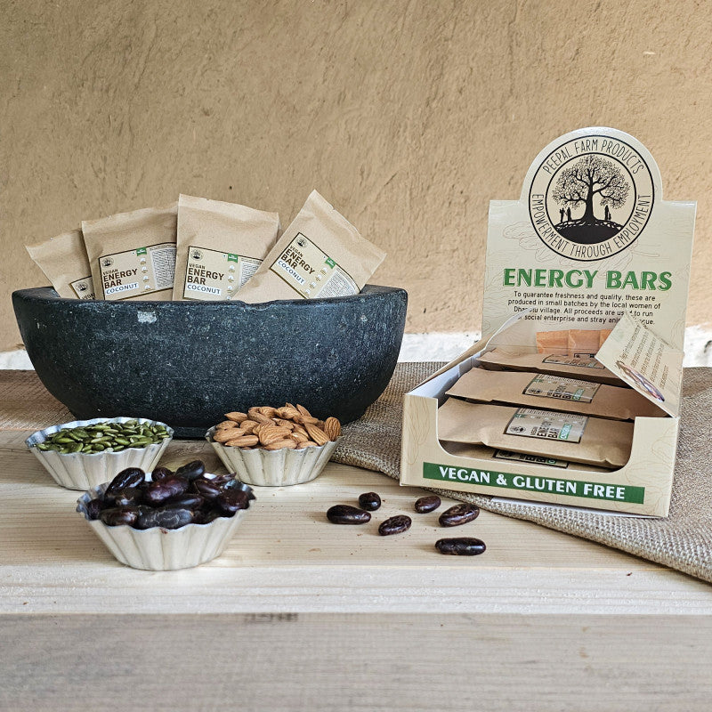 Vegan Coconut Energy / Granola Bar (50 g), Pack of 12, Sweetened Using Dates