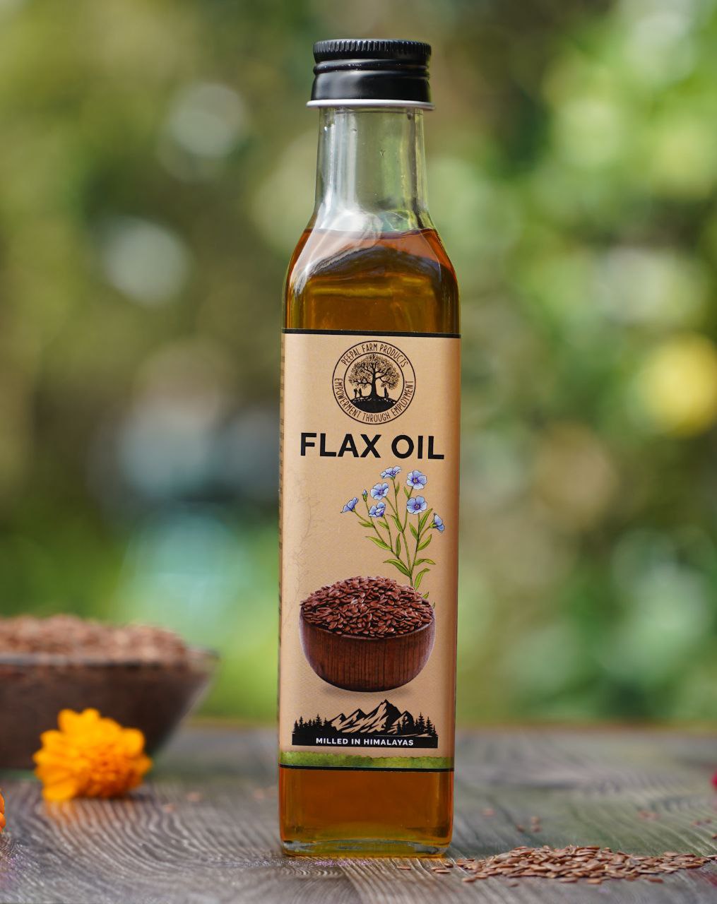 Flax Oil (250 ml), Milled in the Himalayan Region