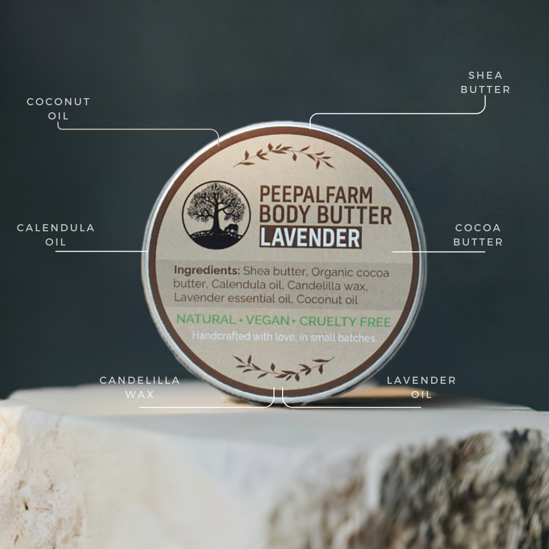 Handcrafted Vegan Body Butter Lavender (100gm)