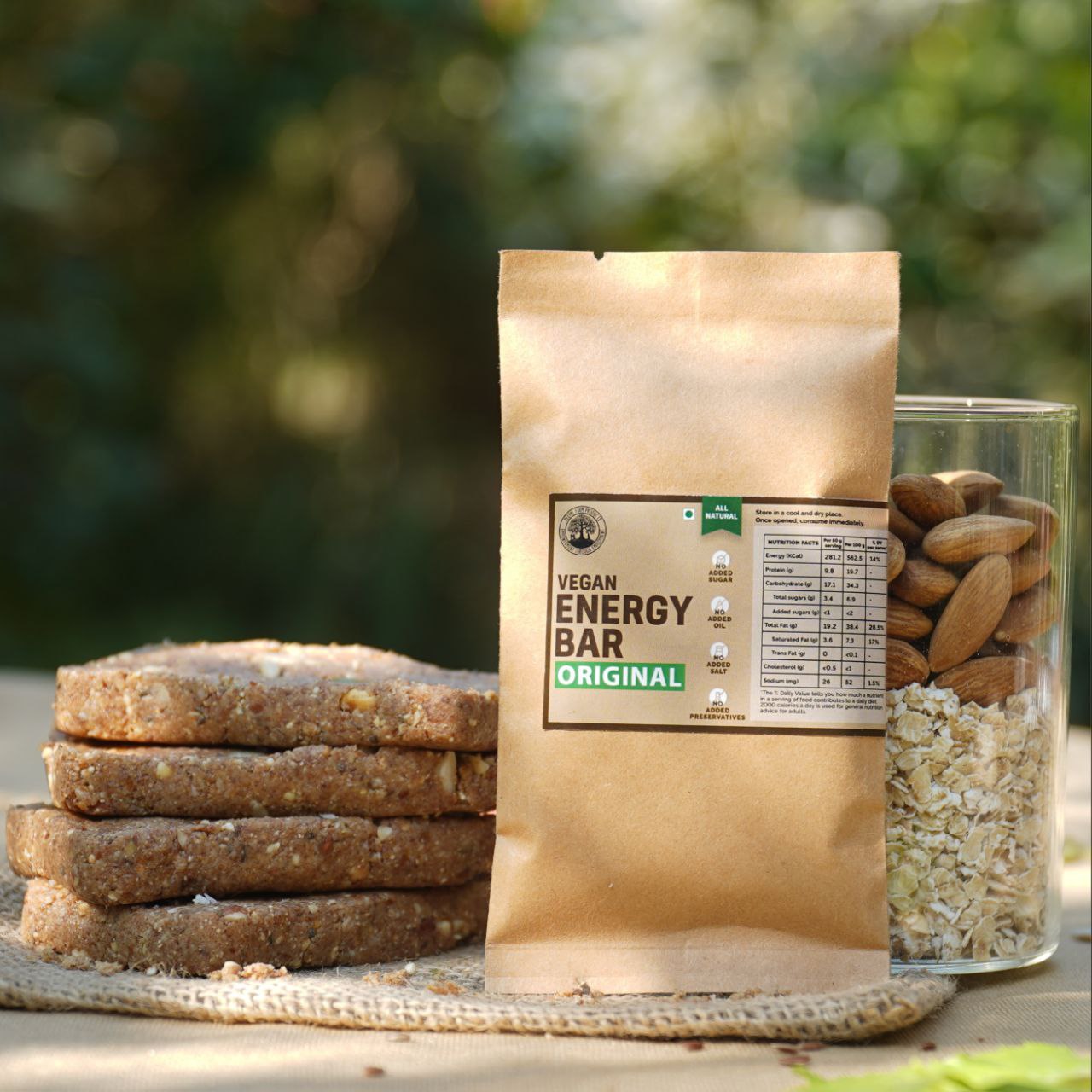 Vegan Original Energy / Granola Bar (50 g), Pack of 12, Sweetened Using Dates