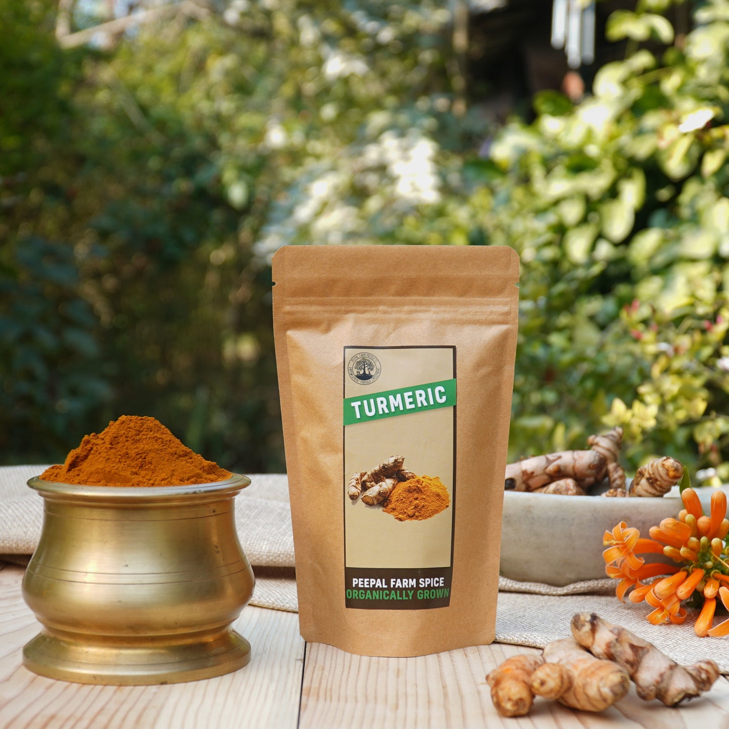 Organically Grown Turmeric (80 g), Farm Grown, High in Curcumin