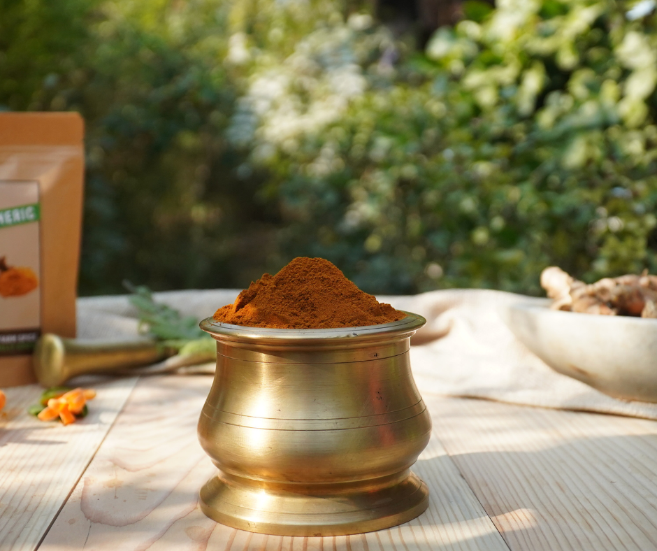 Organically Grown Turmeric (80 g), Farm Grown, High in Curcumin