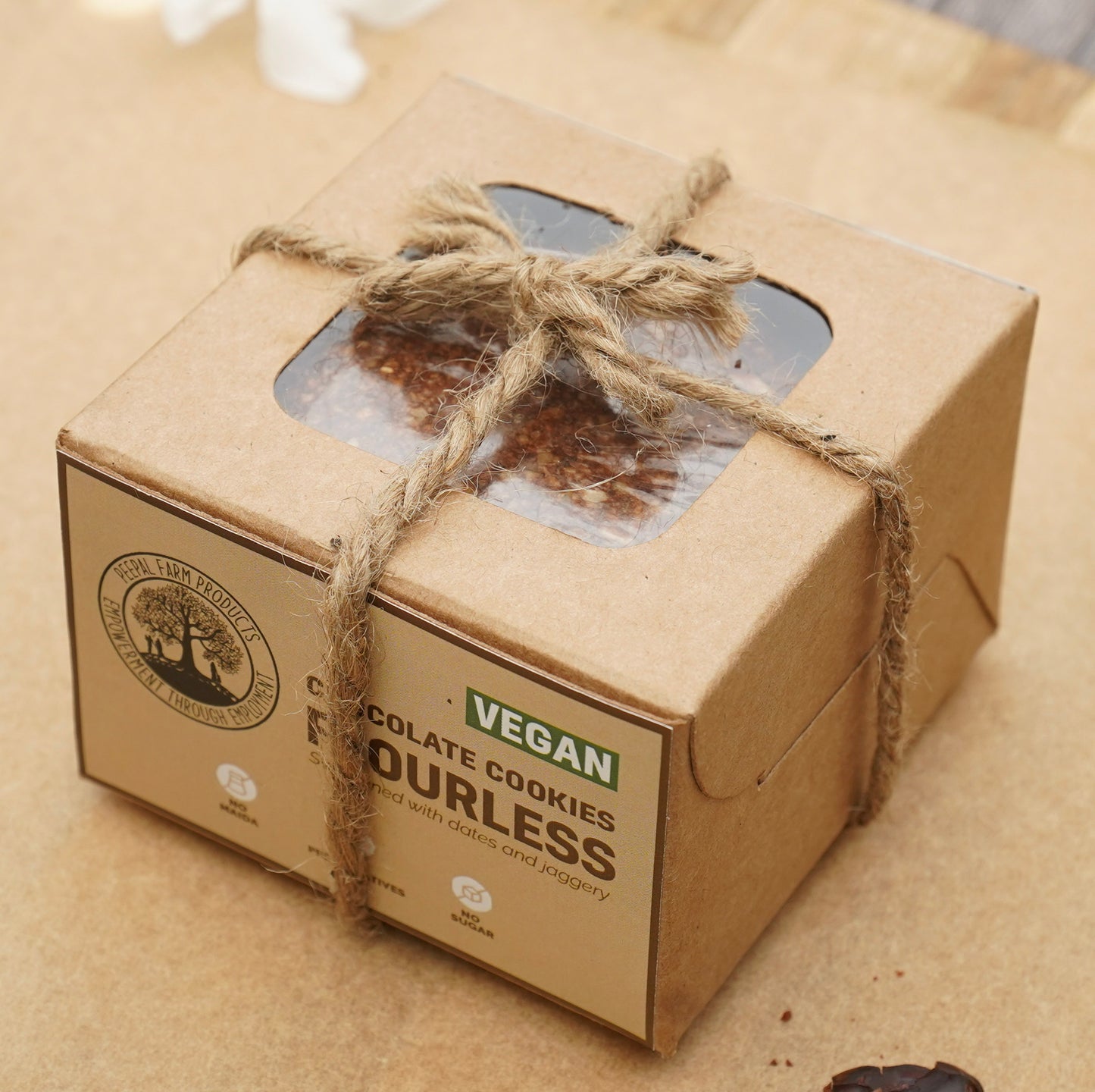 Vegan Chocolate Cookies Flourless Sweetened with Dates and Jaggery