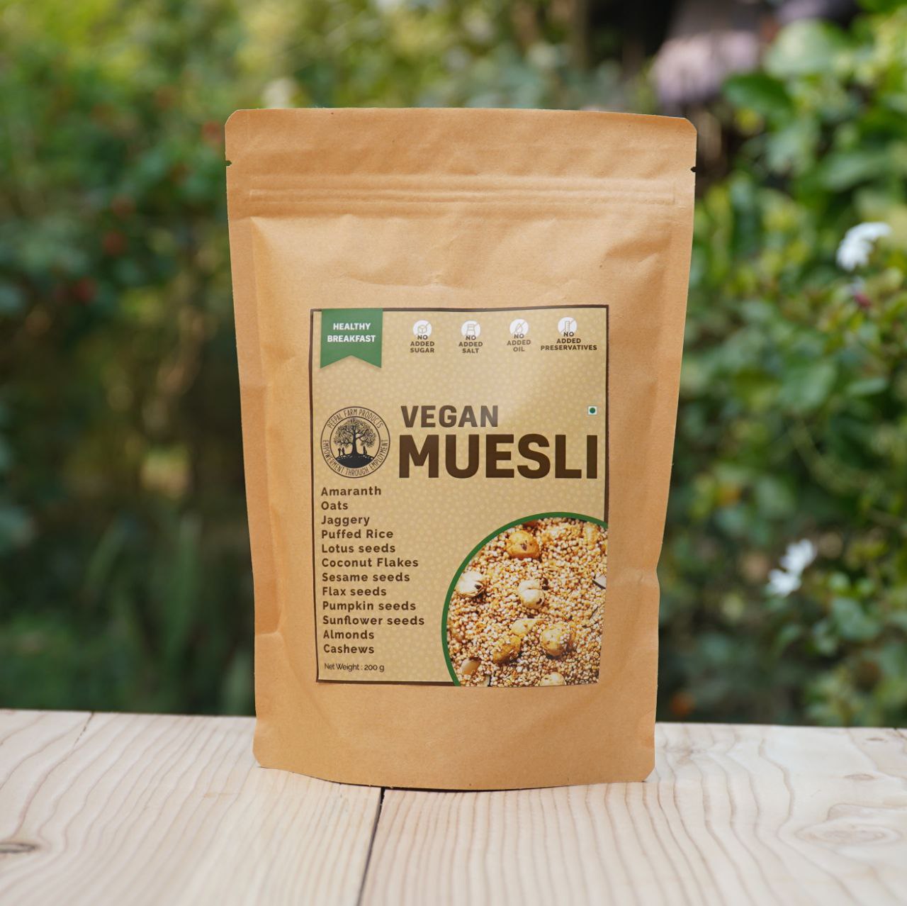 Vegan Muesli (200 g), Sweetened Using Jaggery, Homemade, All Natural