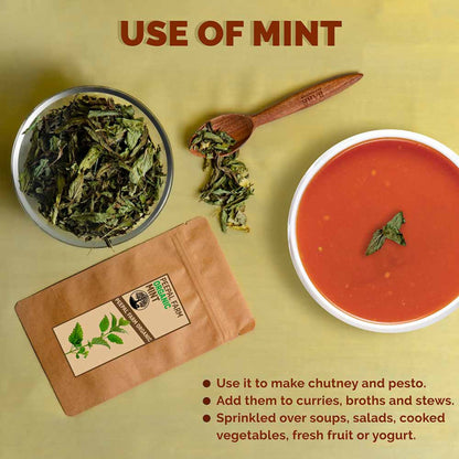Organically Grown Mint (20 g), Farm Grown, Shade Dried