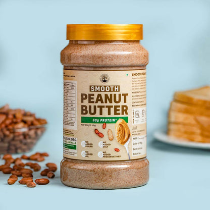 Vegan Smooth Peanut Butter (1 kg), Unsweetened, Protein Packed