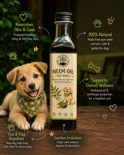 Neem Oil for Dogs | Natural Ticks and Fleas Repellent for Dogs