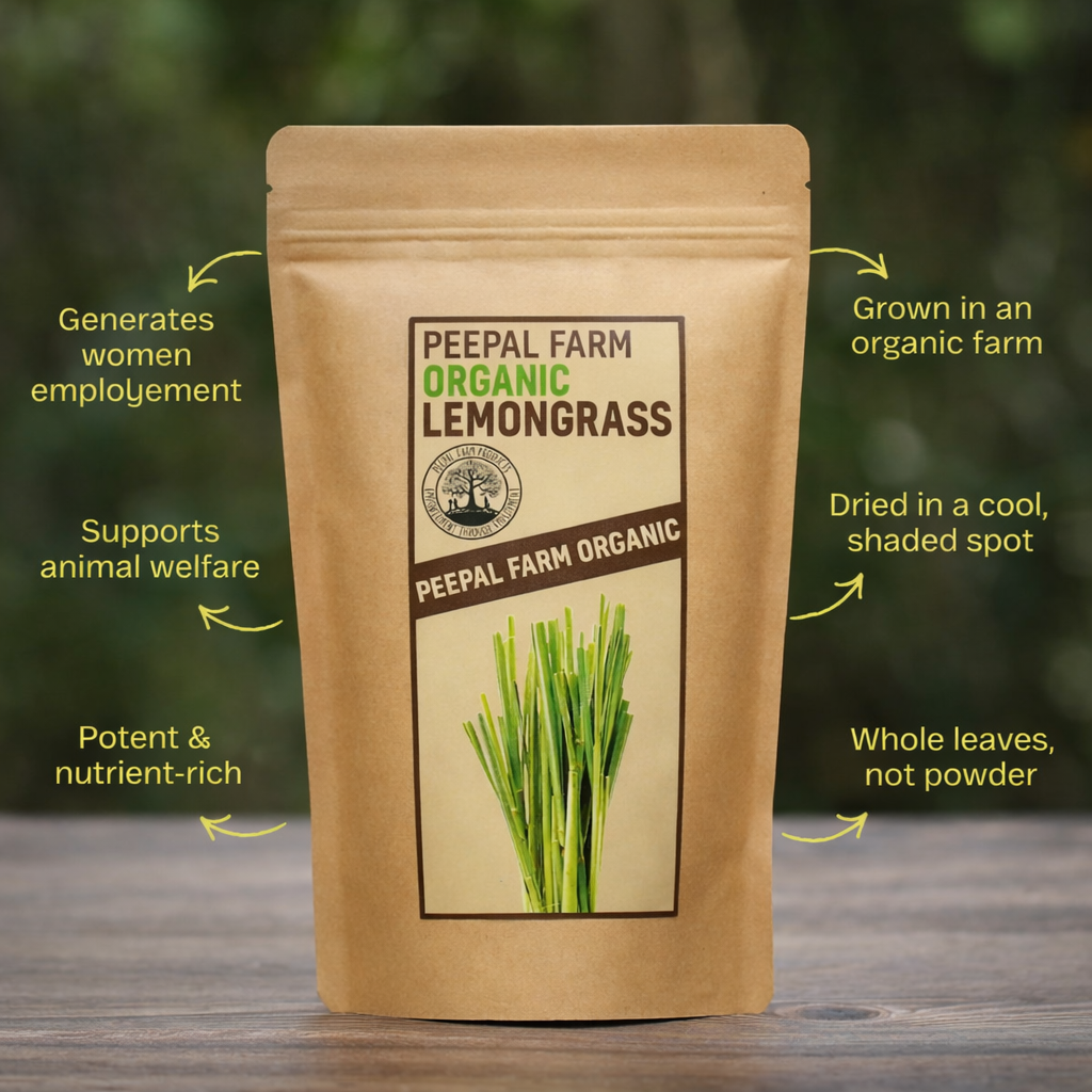 Organic Lemongrass, Farm Grown, Shade Dried (25 g)