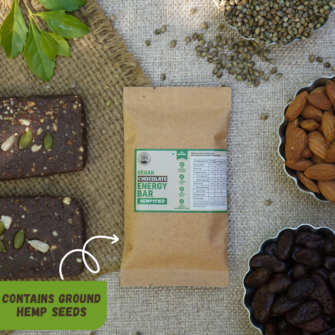 Vegan Chocolate Energy Bar With Hemp Seeds (50 g)