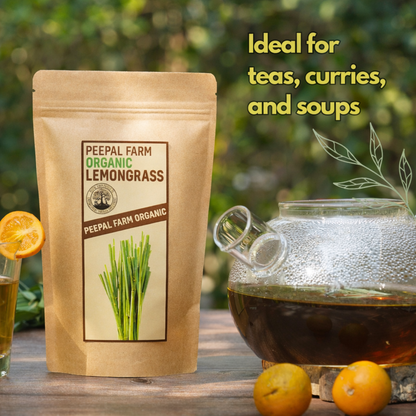 Organic Lemongrass, Farm Grown, Shade Dried (25 g)