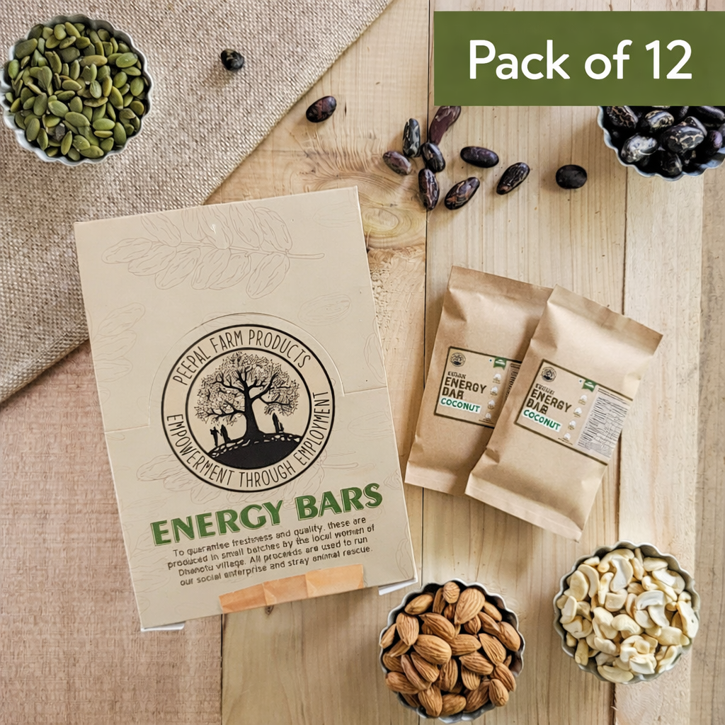 Plant-Powered Coconut Energy / Granola Bar (50 g), Pack of 12, Sweetened Using Dates, Vegan