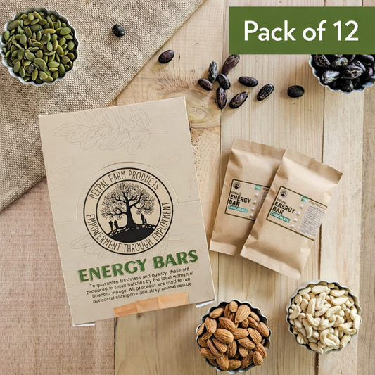 Plant-Powered Chocolate Energy / Granola Bar (50 g), Pack of 12 Sweetened Using Dates, 100% Organic Cacao, Vegan