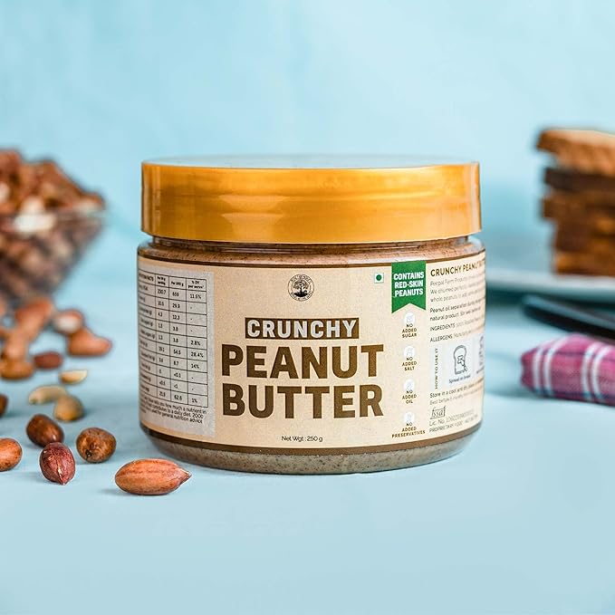 Vegan Crunchy Peanut Butter (250g), Unsweetened, Protein Packed LOCAL