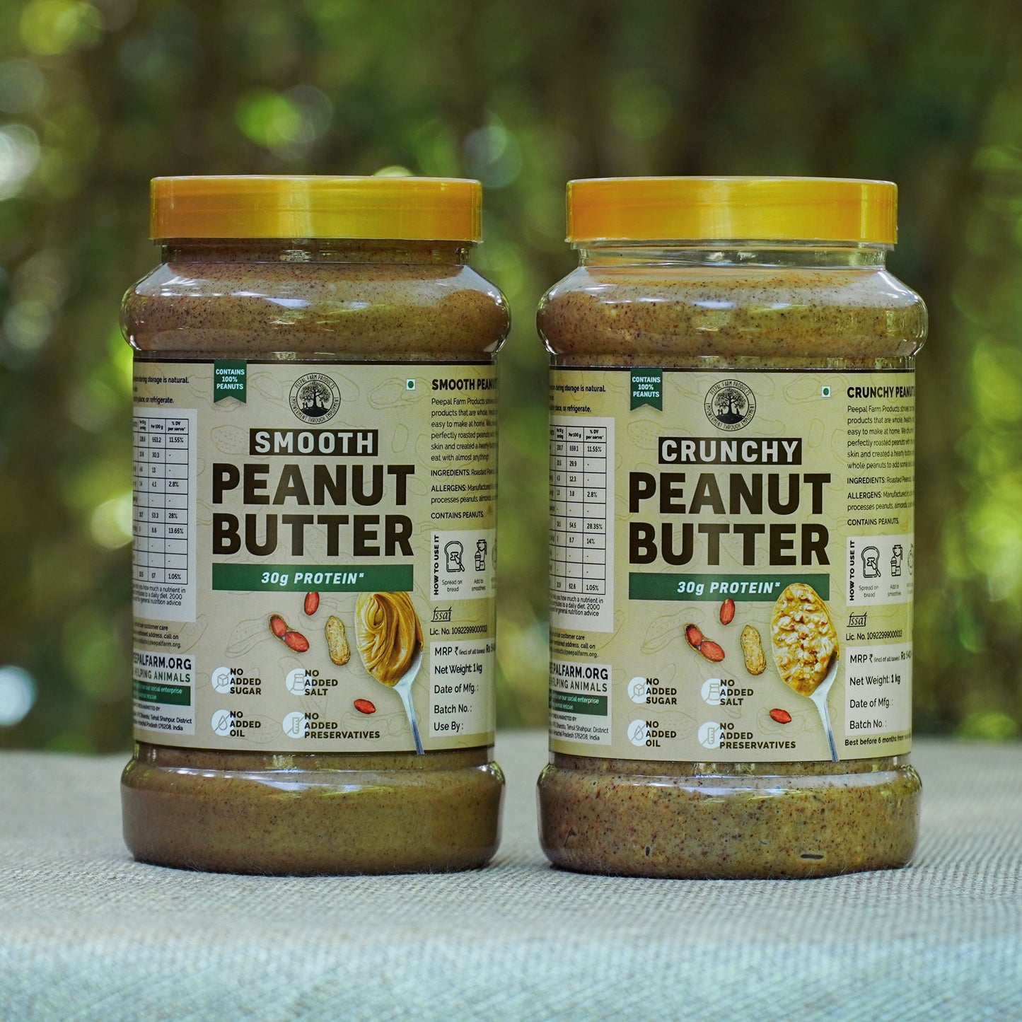 Vegan Smooth Peanut Butter (1 kg), Unsweetened, Protein Packed