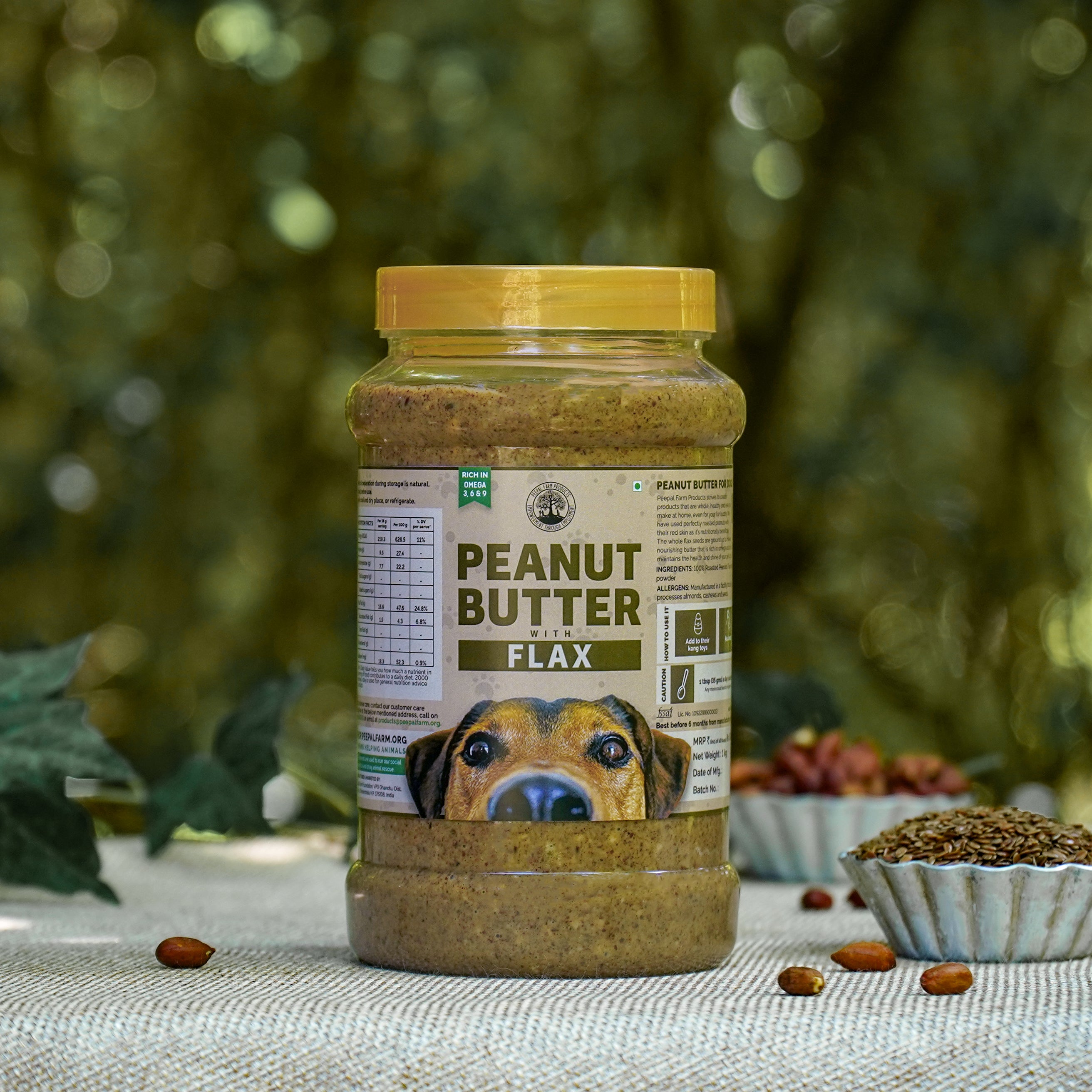 Peanut Butter For Dogs With Flax 1kg PEEPAL FARM PRODUCTS