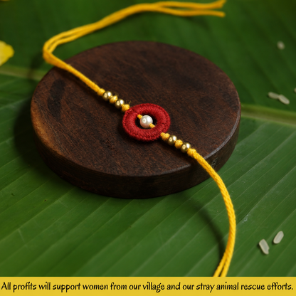 Vegan, Handmade and Zero-waste Rakhi - Noor Tara (Yellow)