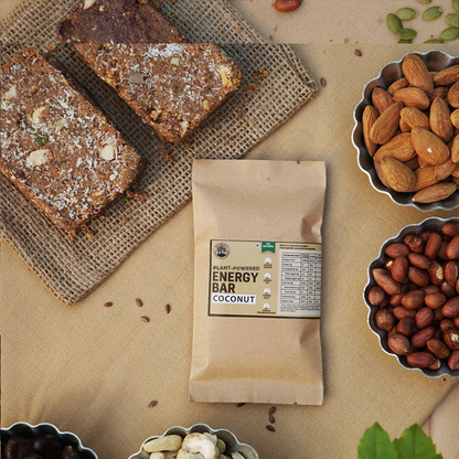 Plant-Powered Coconut Energy / Granola Bar (50 g), Sweetened Using Dates, Vegan