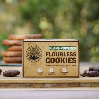 Plant-Powered Chocolate Cookies Flourless Sweetened with Dates and Jaggery, Vegan