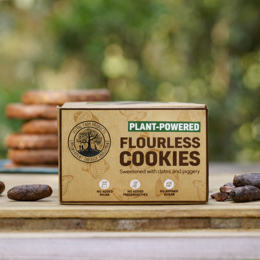 Plant-Powered Chocolate Cookies Flourless Sweetened with Dates and Jaggery, Vegan