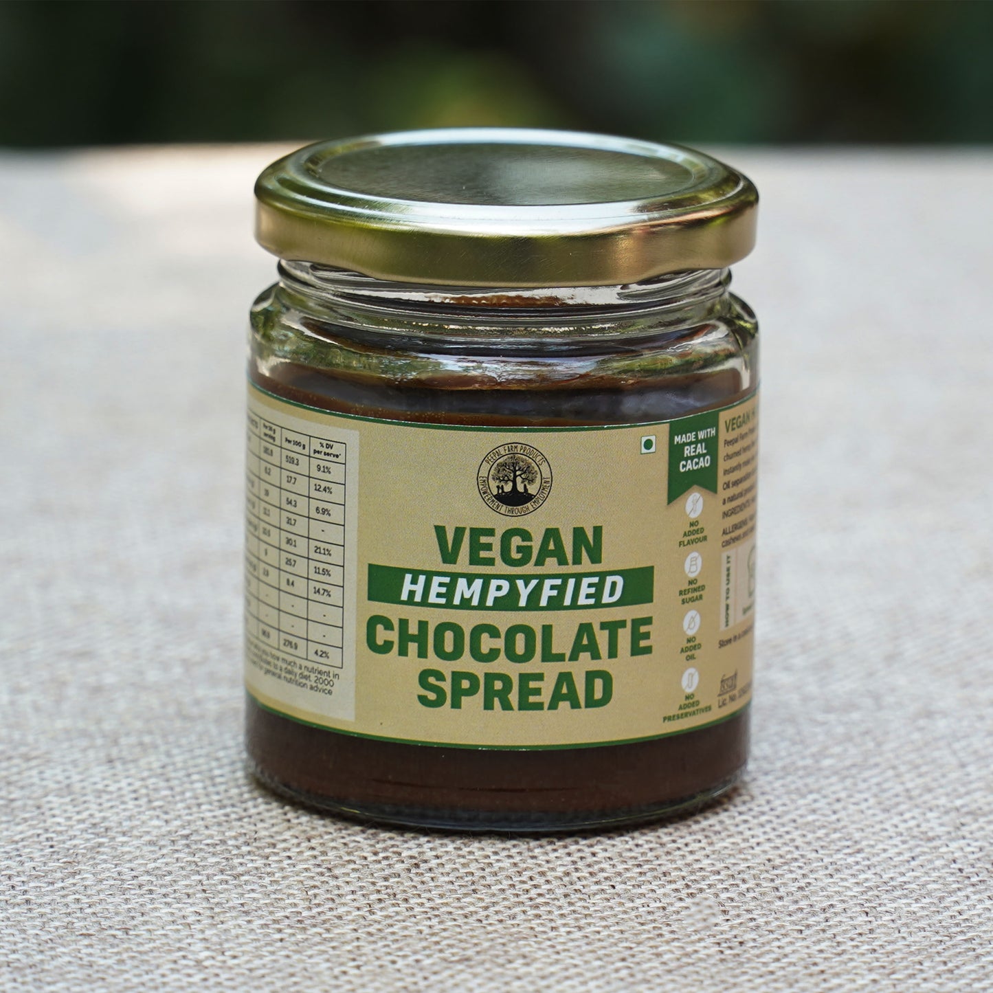 Vegan Hemp Chocolate Spread with Jaggery (150g), Cacao Beans and Hemp Hearts