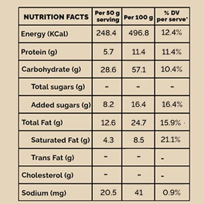 Vegan Chocolate Energy Bar With Hemp Seeds (50 g)