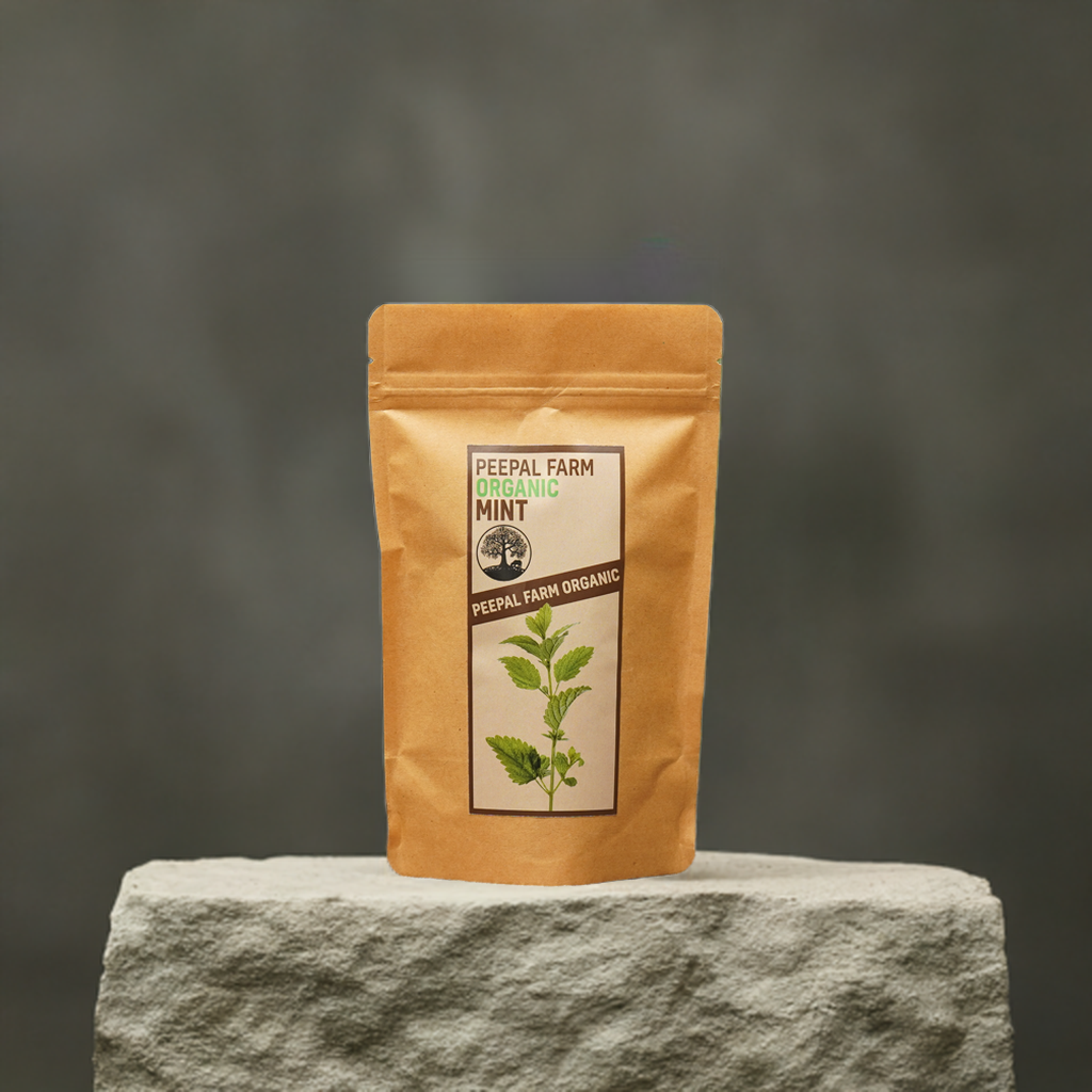 Processed Mint Organically Grown Mint (20 g), Farm Grown, Shade Dried – PEEPAL FARM ...