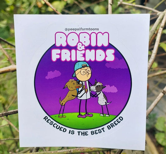 Robin & Friends, Rescued Is The Best Breed, Set of 30 Stickers