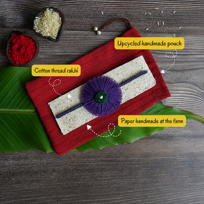 Vegan, Handmade and Zero-waste Rakhi - Charkha (Purple)