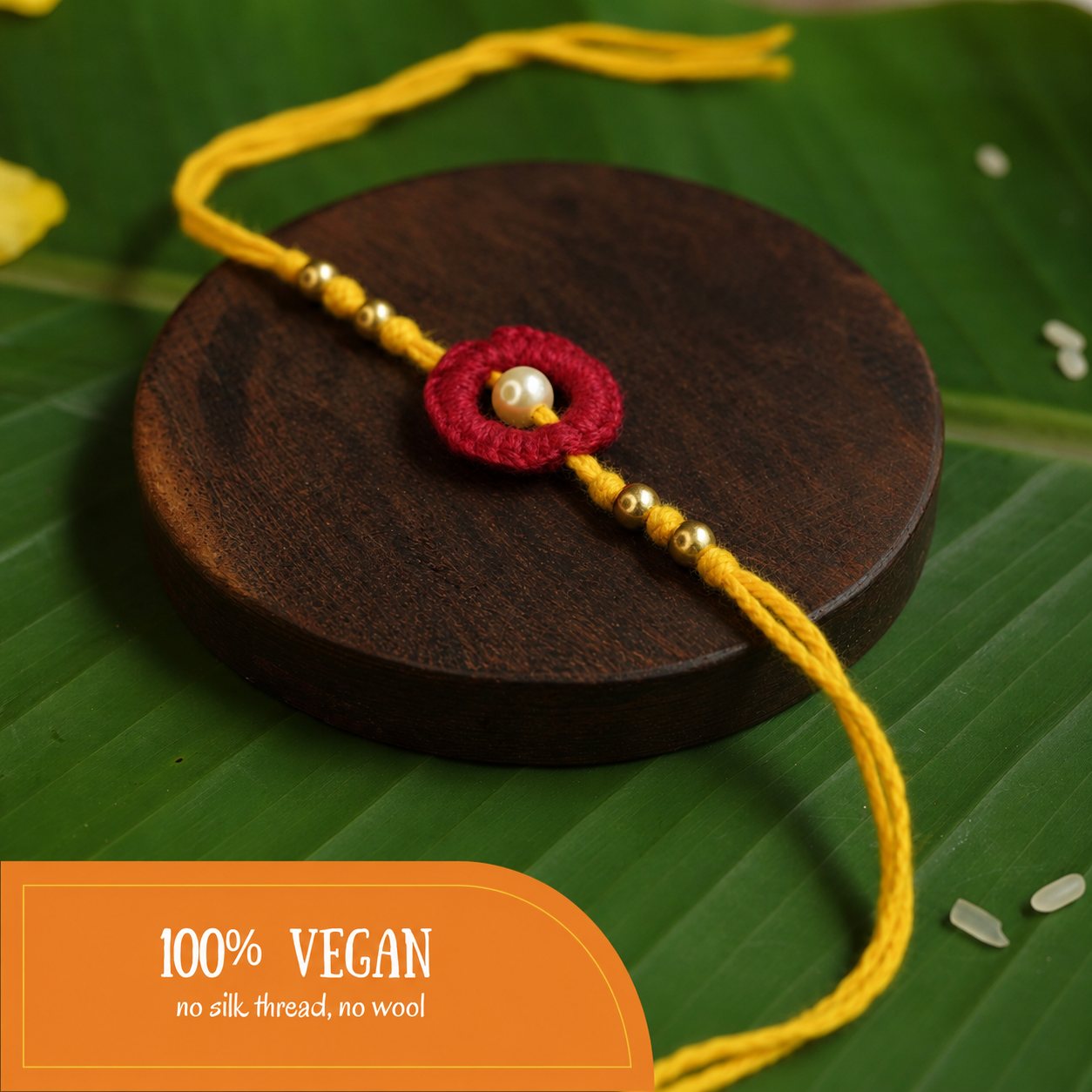 Vegan, Handmade and Zero-waste Rakhi - Noor Tara (Yellow)